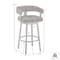 Armen Living Cohen 30" Bar Height Swivel Bar Stool in Java Silver Finish and Chocolate Faux Leather 721535761951 - alternate 6